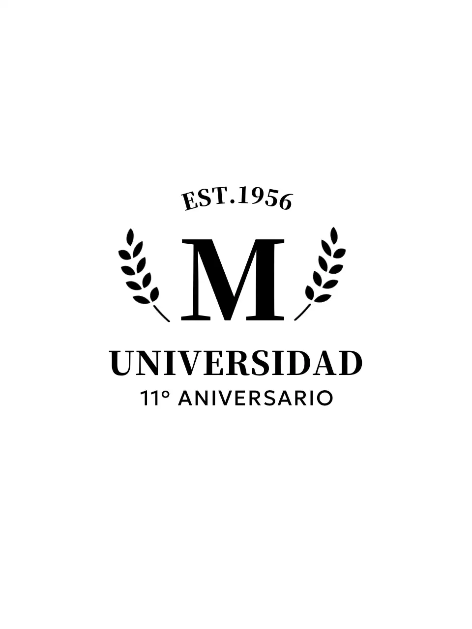 Concepto sencillo de souvenir universitario con logotipo de laurel