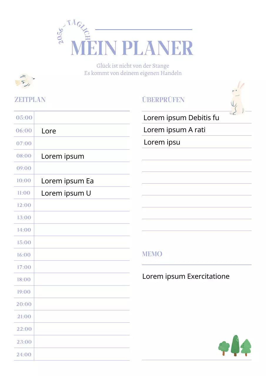 Einfacher Stundenplan in Mauve und Elfenbein