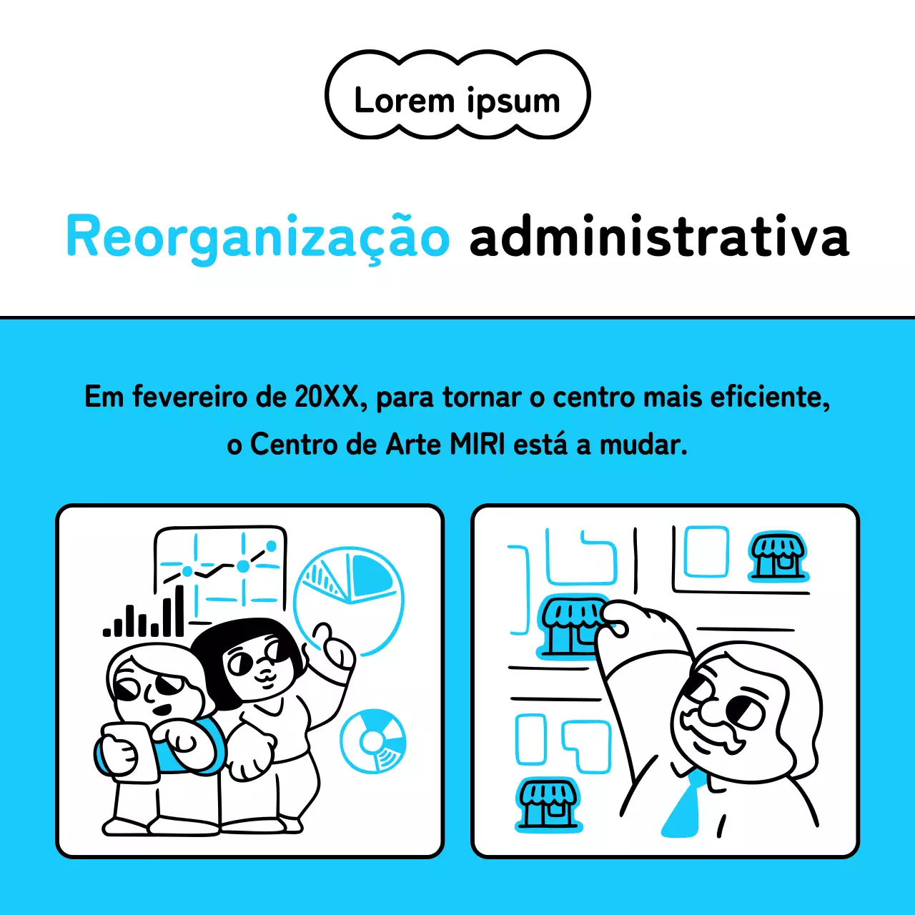 Um simples anúncio de reorganização a azul claro