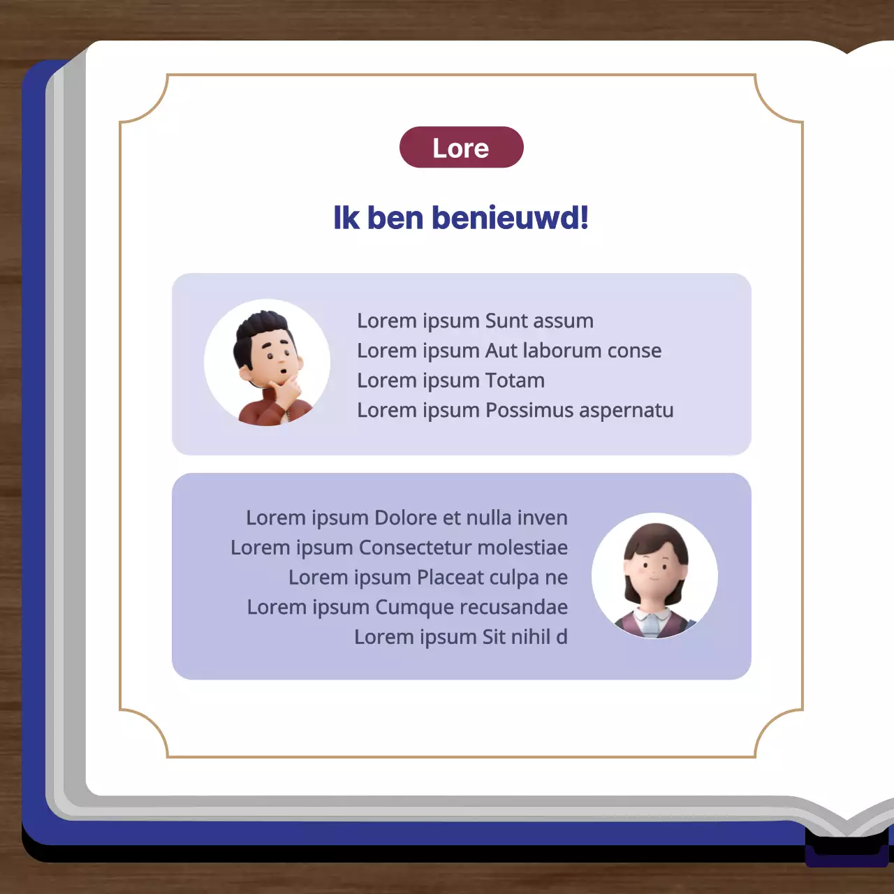 Een eenvoudig advocatenkantoor in marineblauw en goud