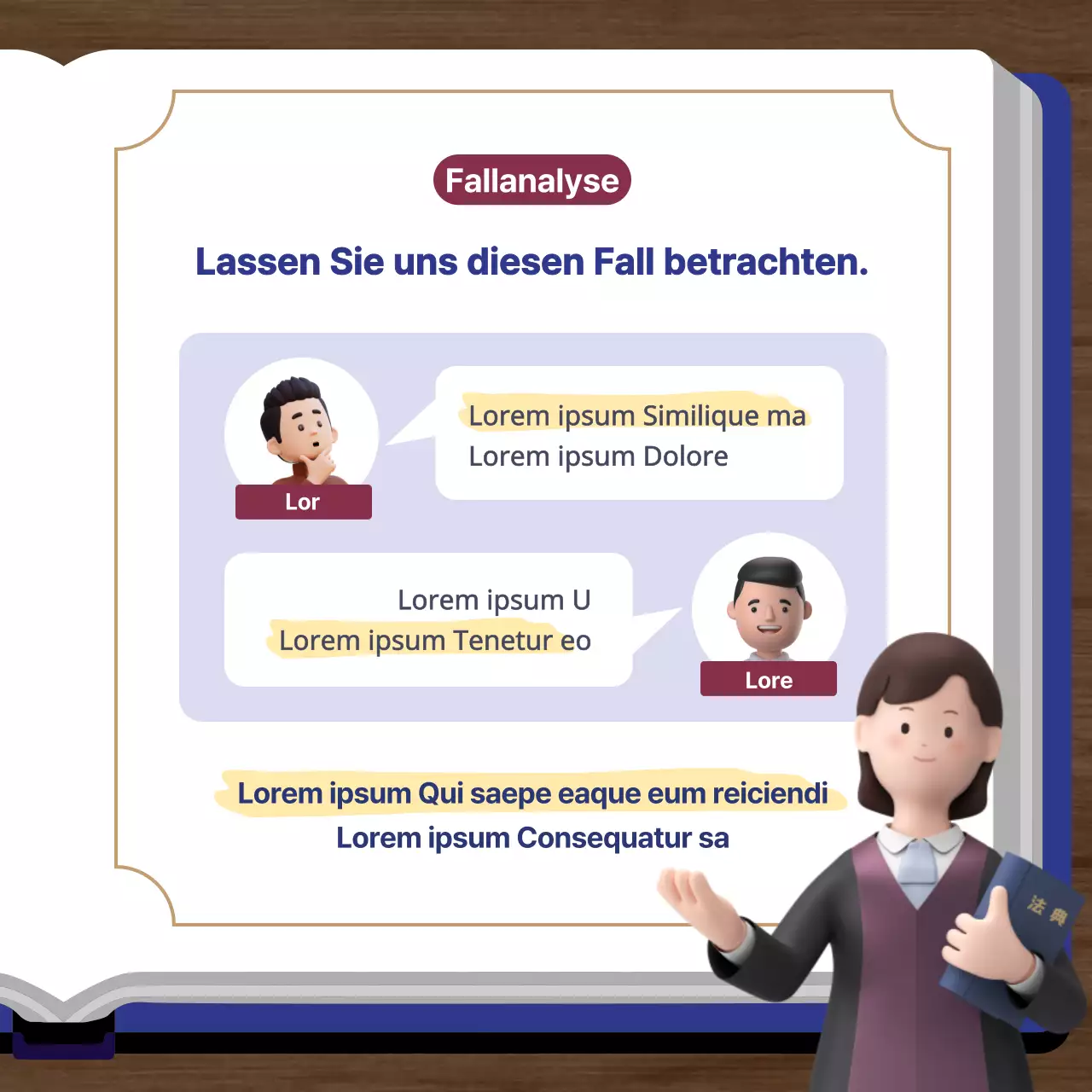 Eine einfache Kanzleipromotion in Marineblau und Gold