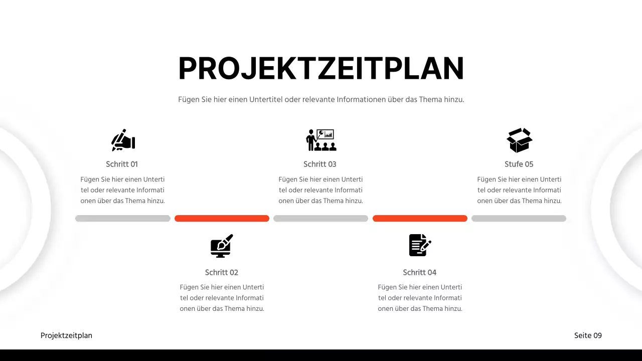 Schwarzes und rotes klassisches Geschäftsberichtmaterial