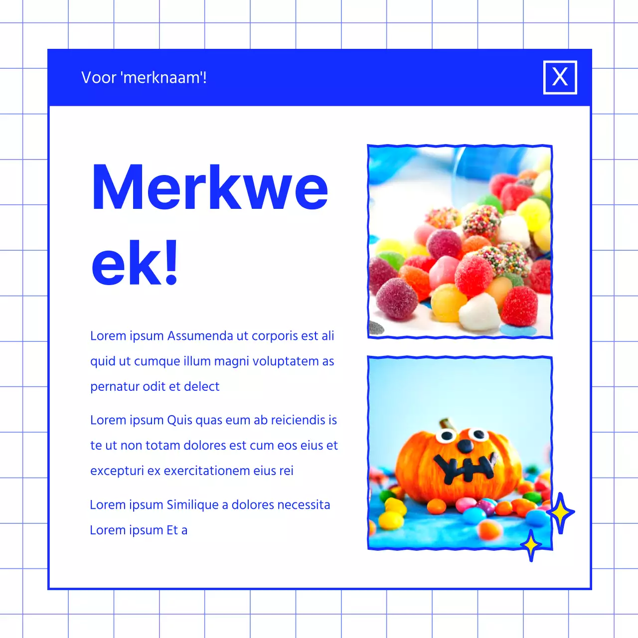 Het merk van een blauw dessert promoten.