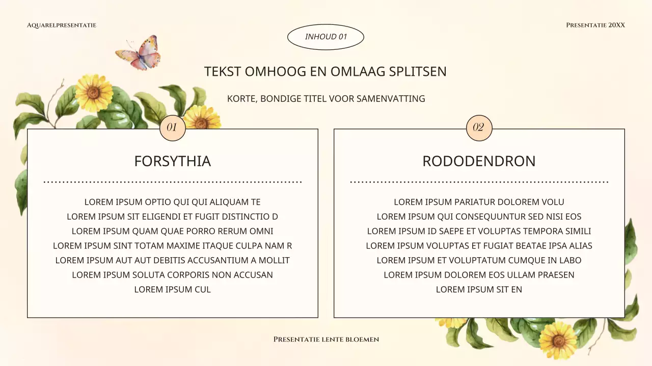 Klassieke lentebloemenpresentatie in geel en groen