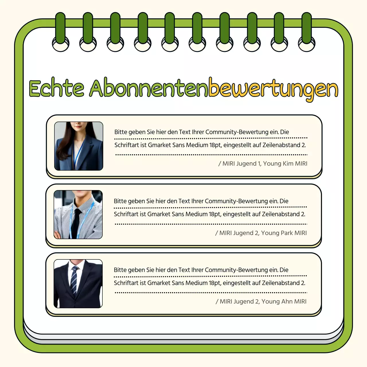 Ein einfaches gelbes und grünes Rekrutierungsfeld