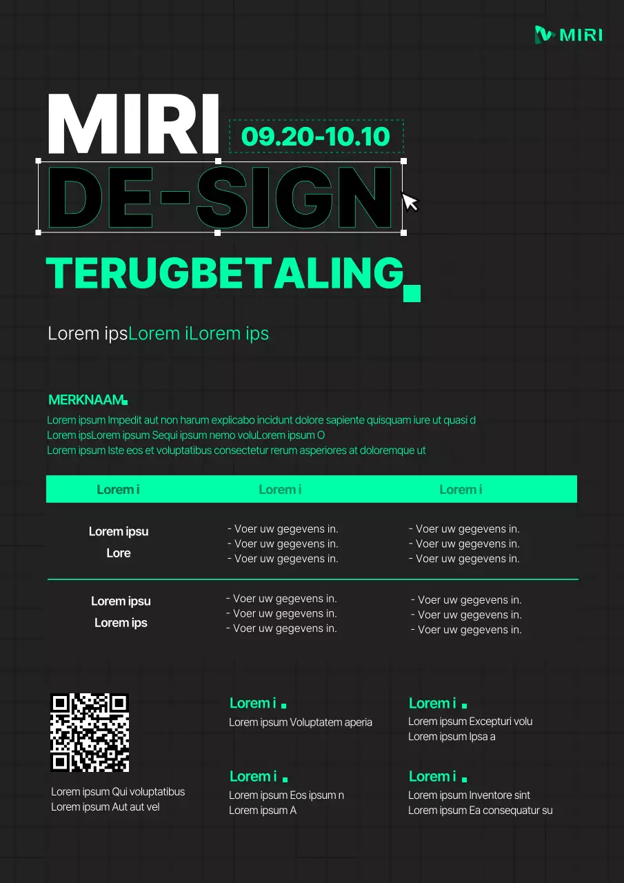 Zwart en groen, eenvoudige vacature voor merkontwerpteam