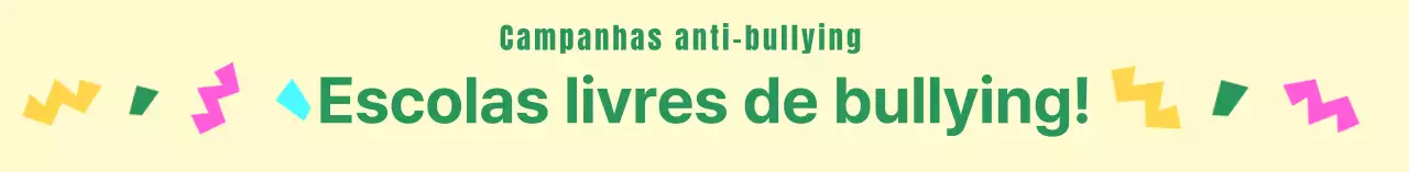 Texto multicolorido da campanha anti-bullying
