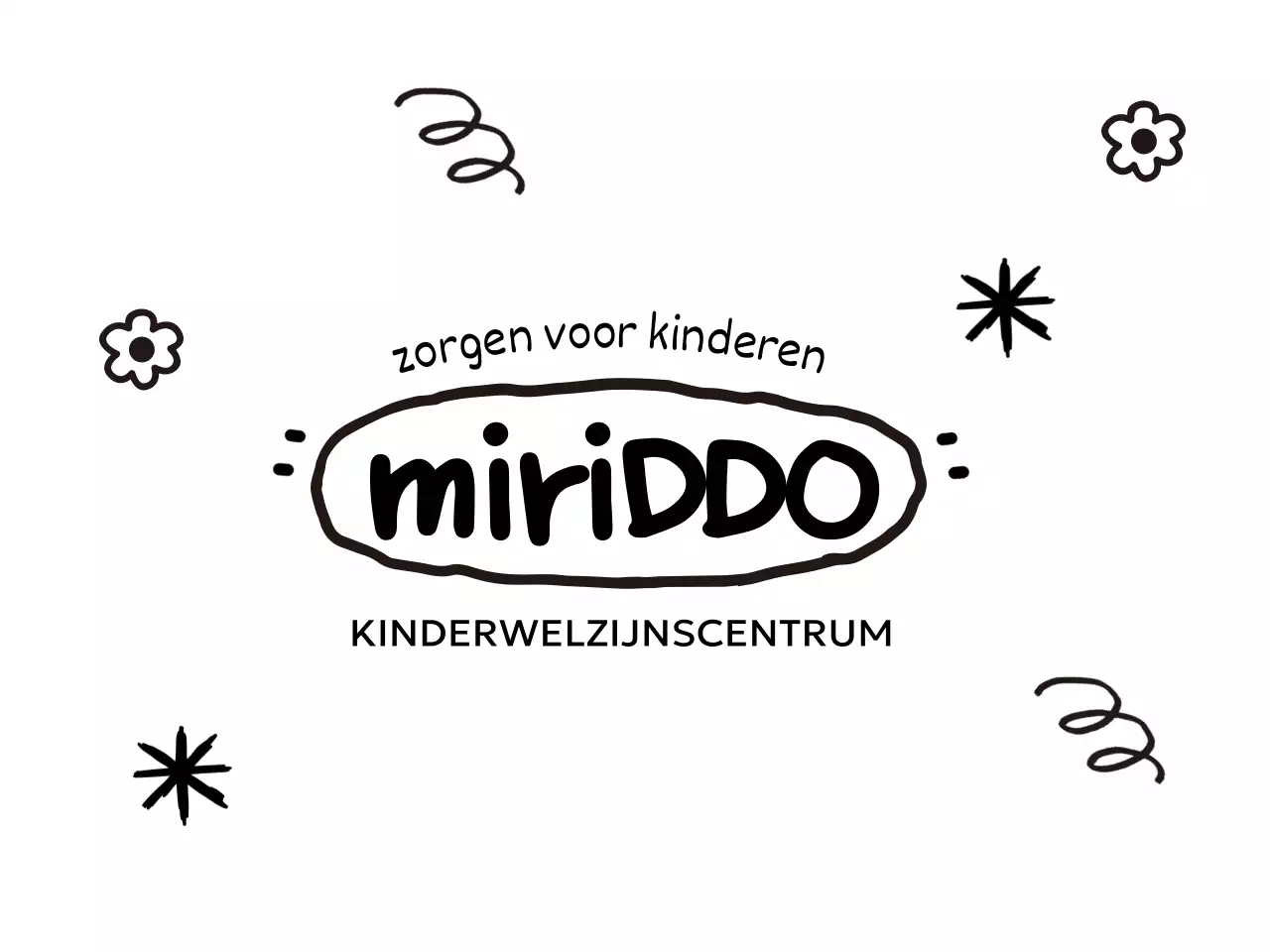 Schattig concept kinderwelzijnscentrum met handgetekend kunstwerk
