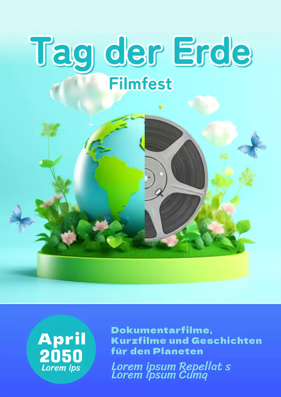 Himmelblau und lila Natur Thematisch Earth Day Film Festival Werbemittel