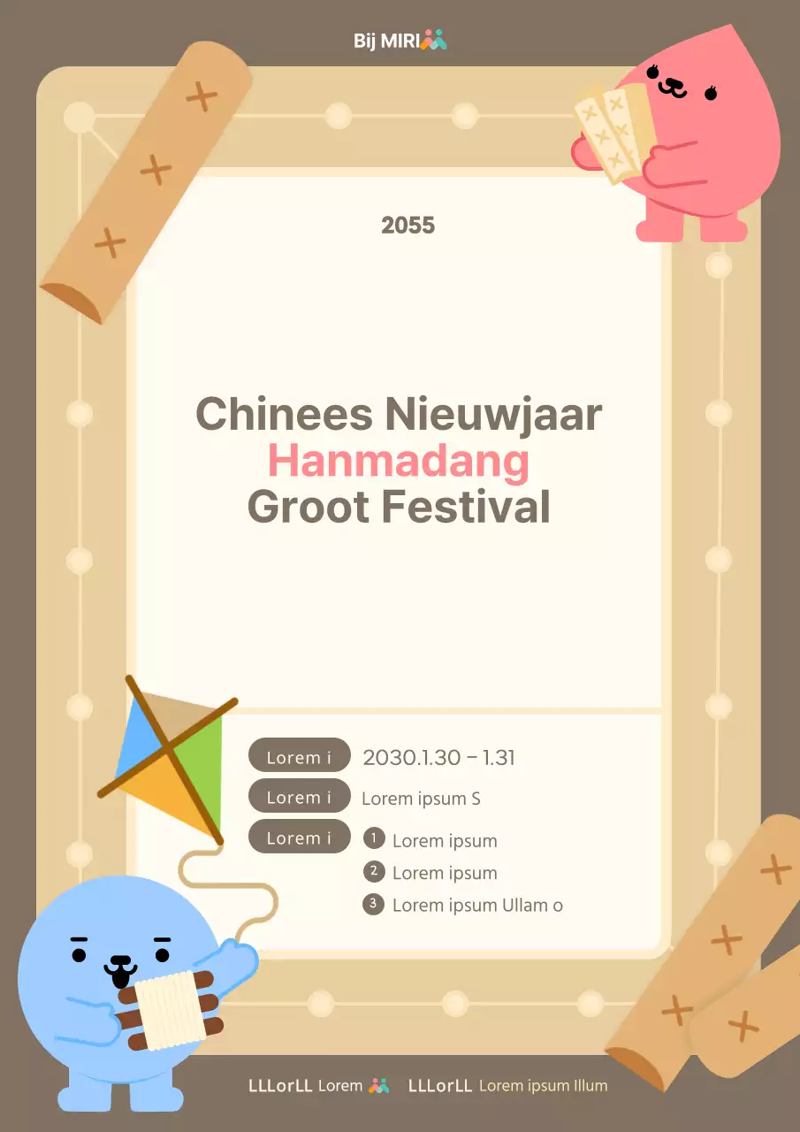 Bevorder een bruin en gezellig Lunar New Year festival