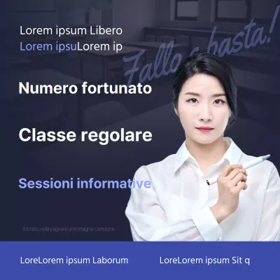 Promuovere le sessioni informative sulle ammissioni al Prestige blu e blu navy.