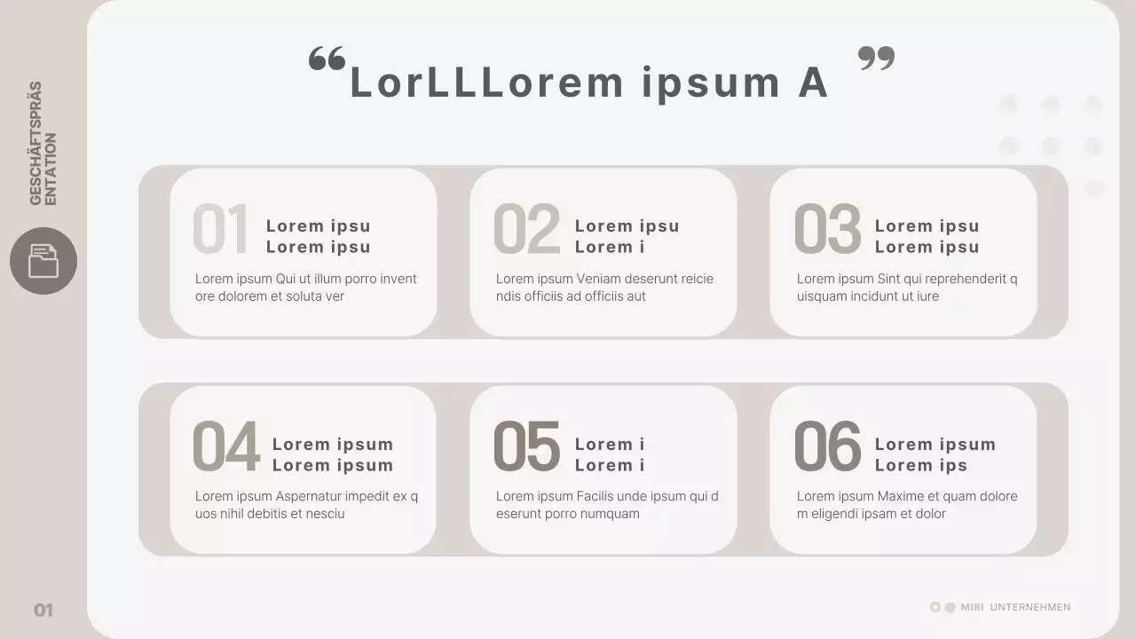 Eine einfache, beigefarbene Geschäftspräsentation