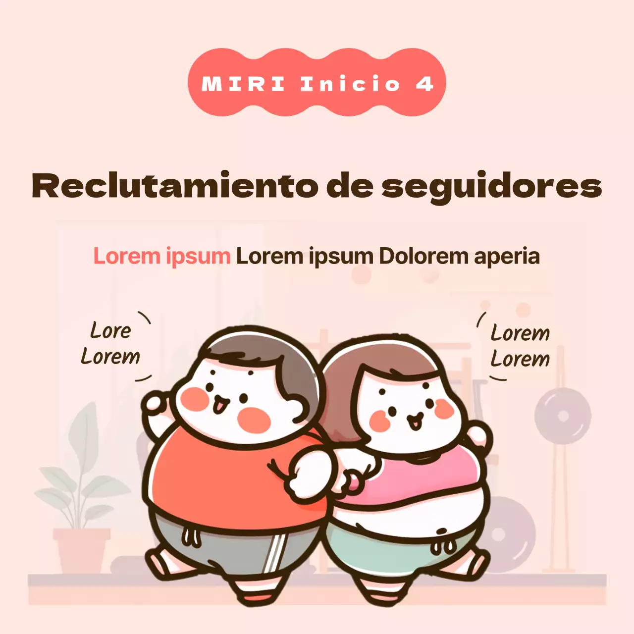 Promover un sencillo entrenamiento en casa de color rosa y marrón para captar adeptos