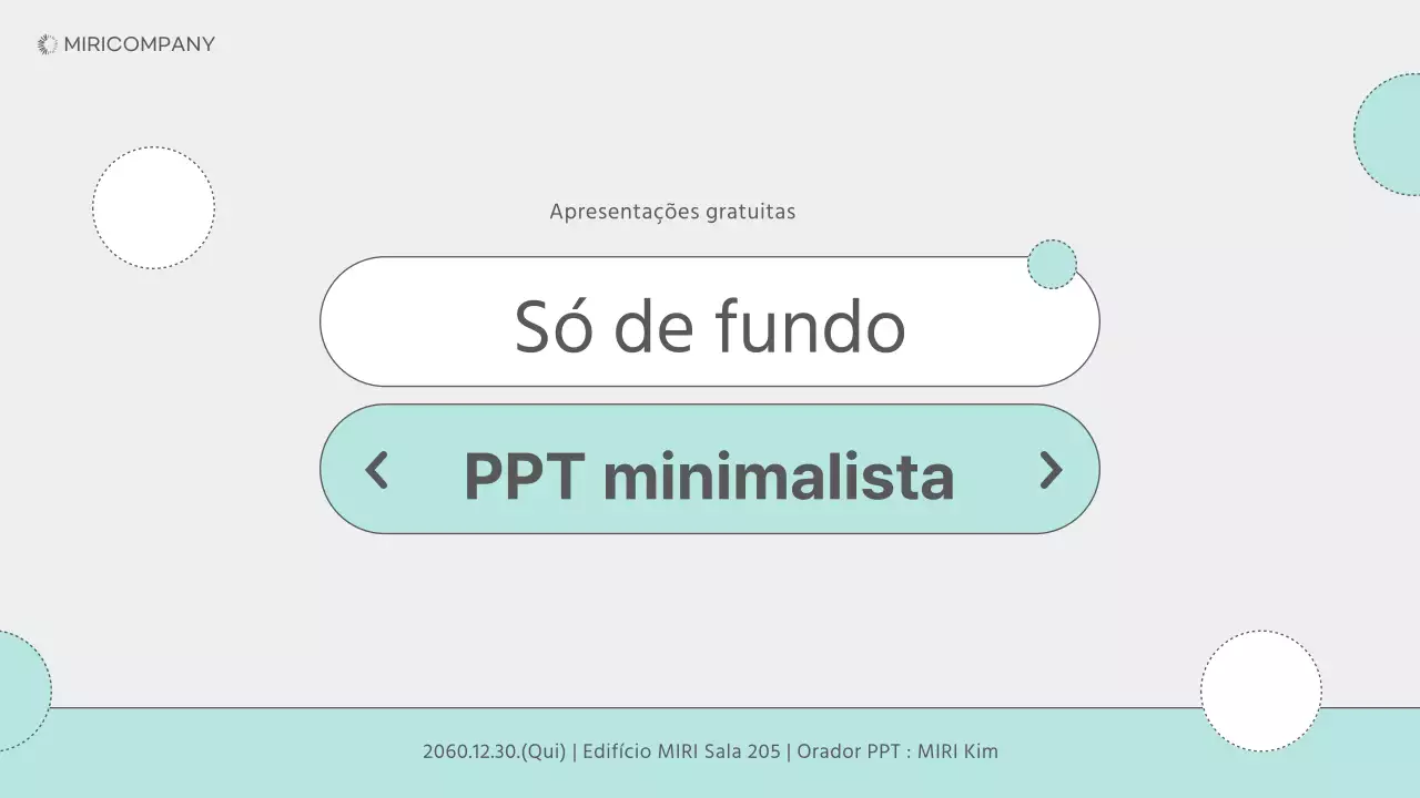 Apresentações com um simples fundo cinzento e menta