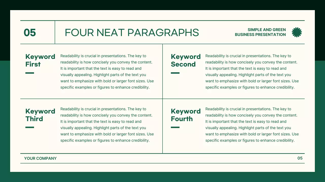 그린 미니멀 비즈니스 프레젠테이션