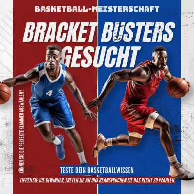 Rote und blaue Trendy March Madness Bracket Prediction-Anzeigen