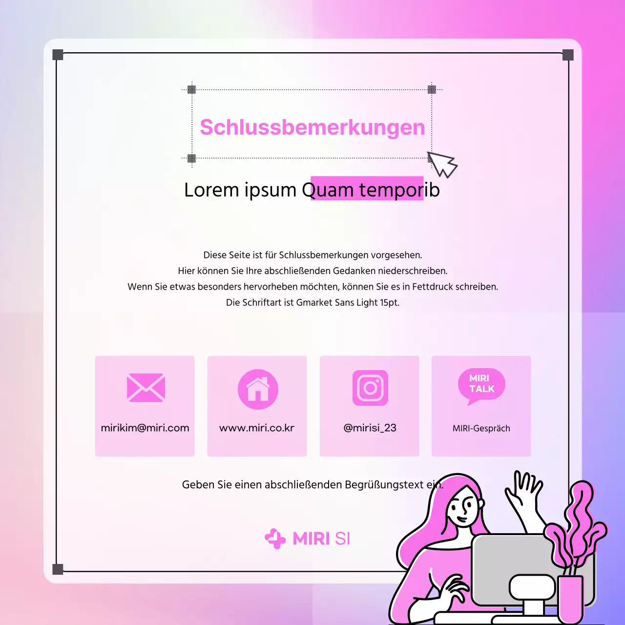 Über die kitschige lila-rosa Vorlage