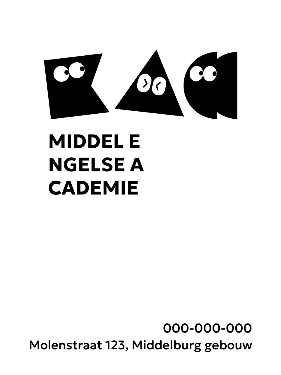 Een Engelse taalacademie met een schattig concept met stripfiguren