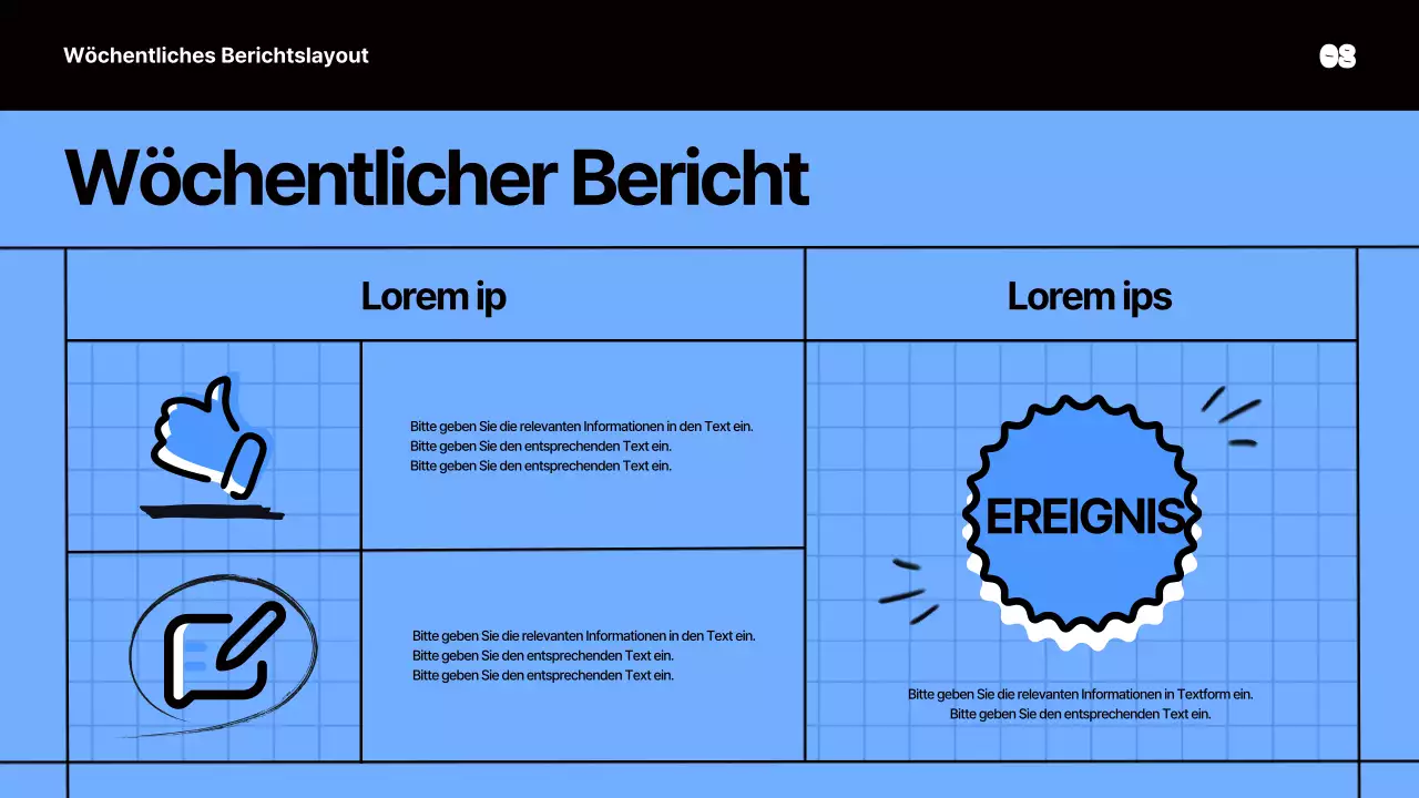 Kitschige Sitzungsunterlagen in Blau