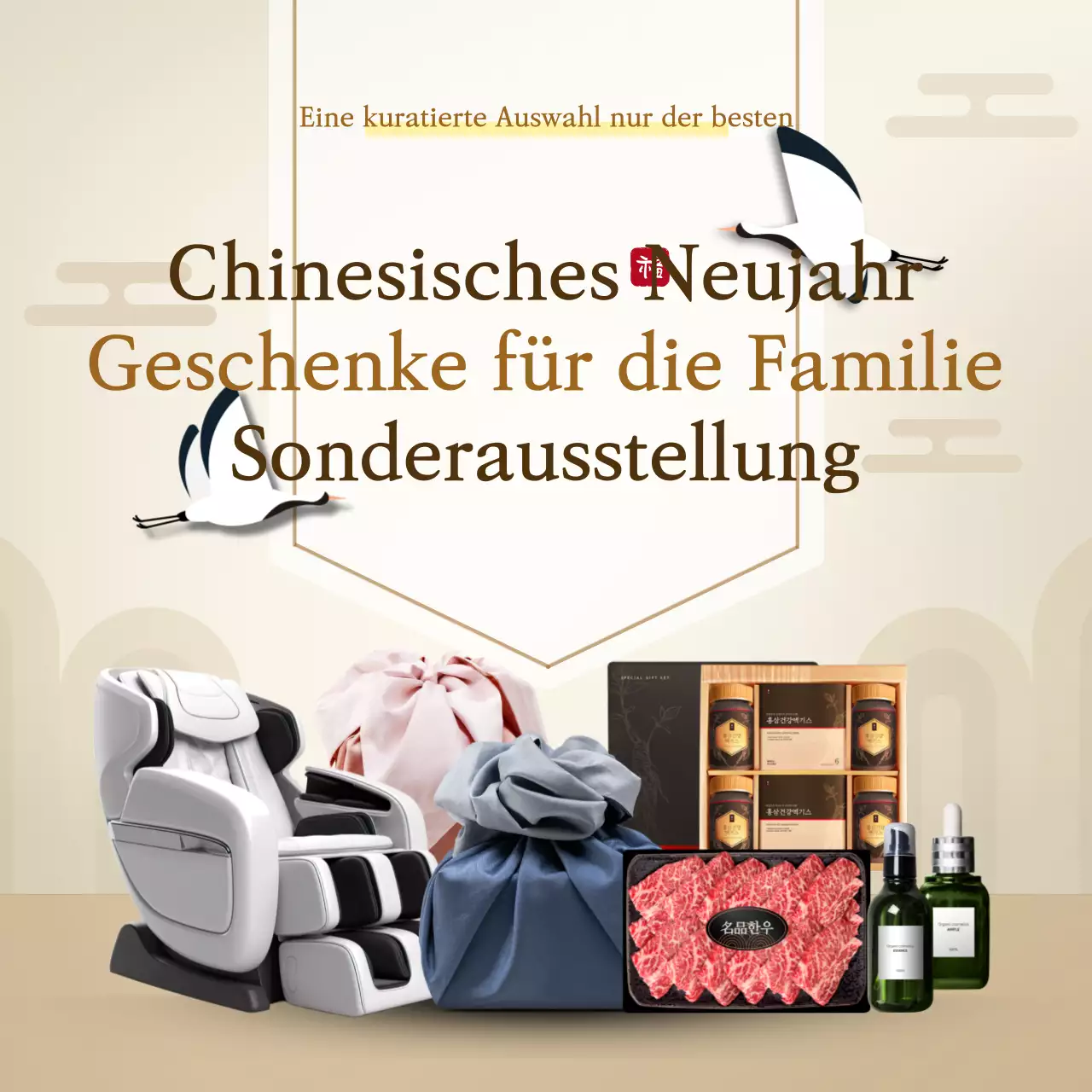 Die traditionelle beigefarbene Urlaubsanzeige