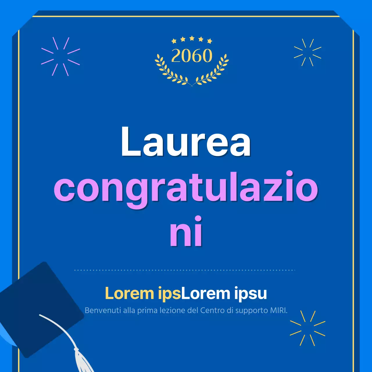 Un post di completamento kitsch blu e giallo