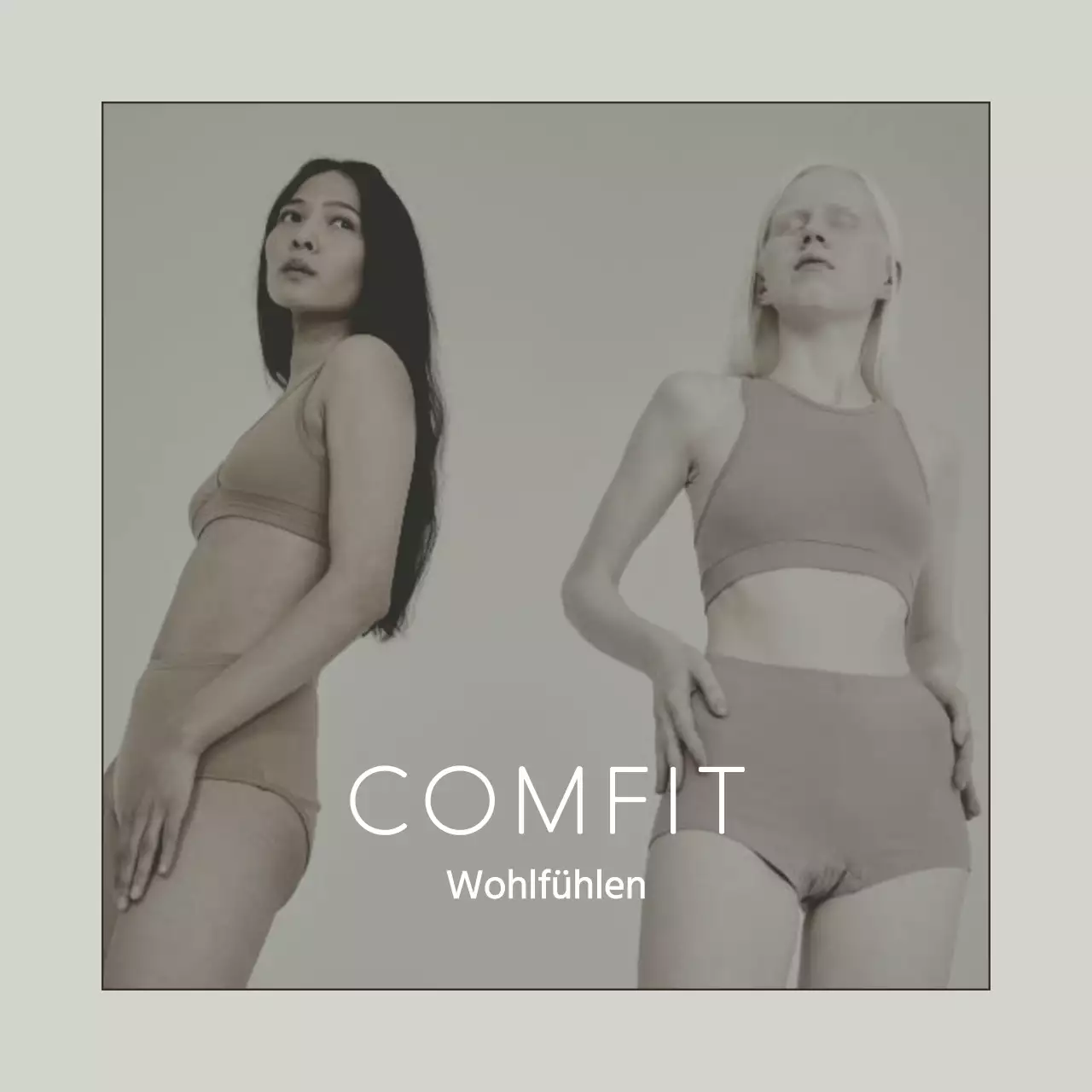 Einfache Unterwäschewerbung in Weiß und Chartreuse