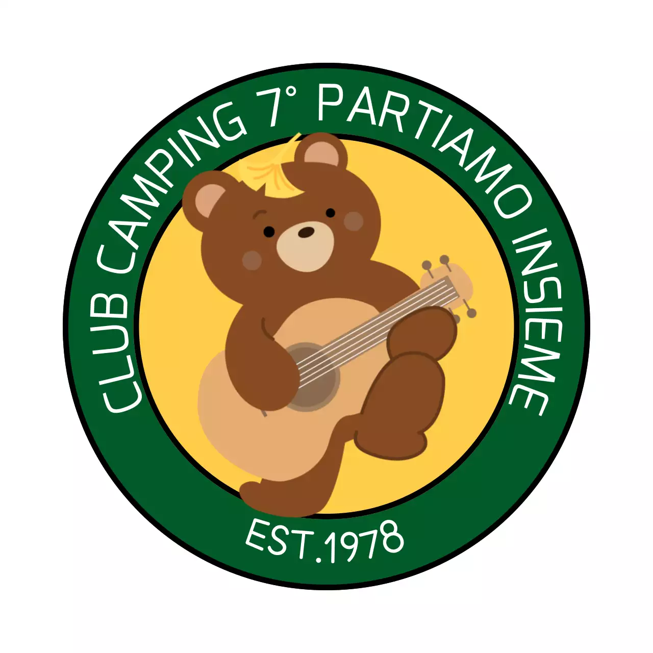 Un club di campeggiatori con un simpatico concetto di orsacchiotti di pezza