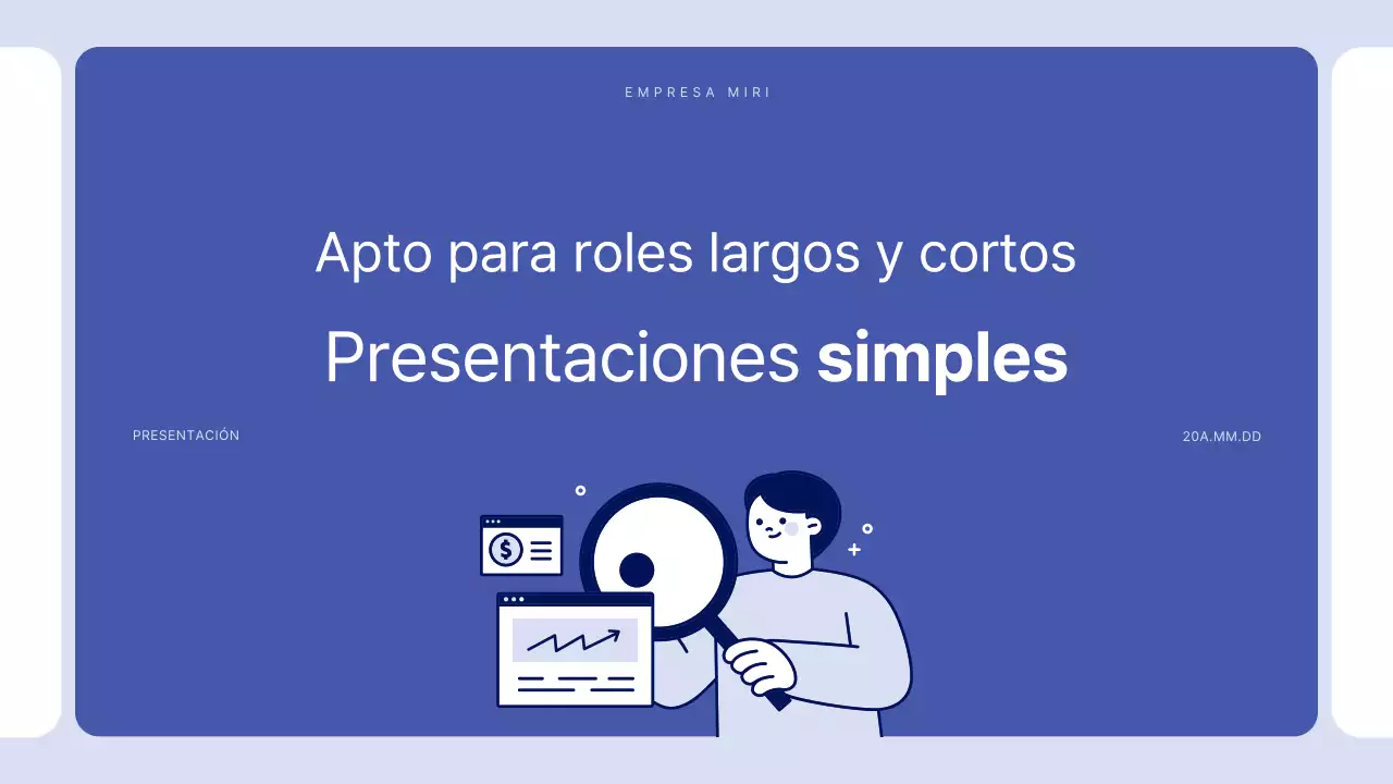 Texto sencillo en azul para un informe sobre el que se puede escribir mucho