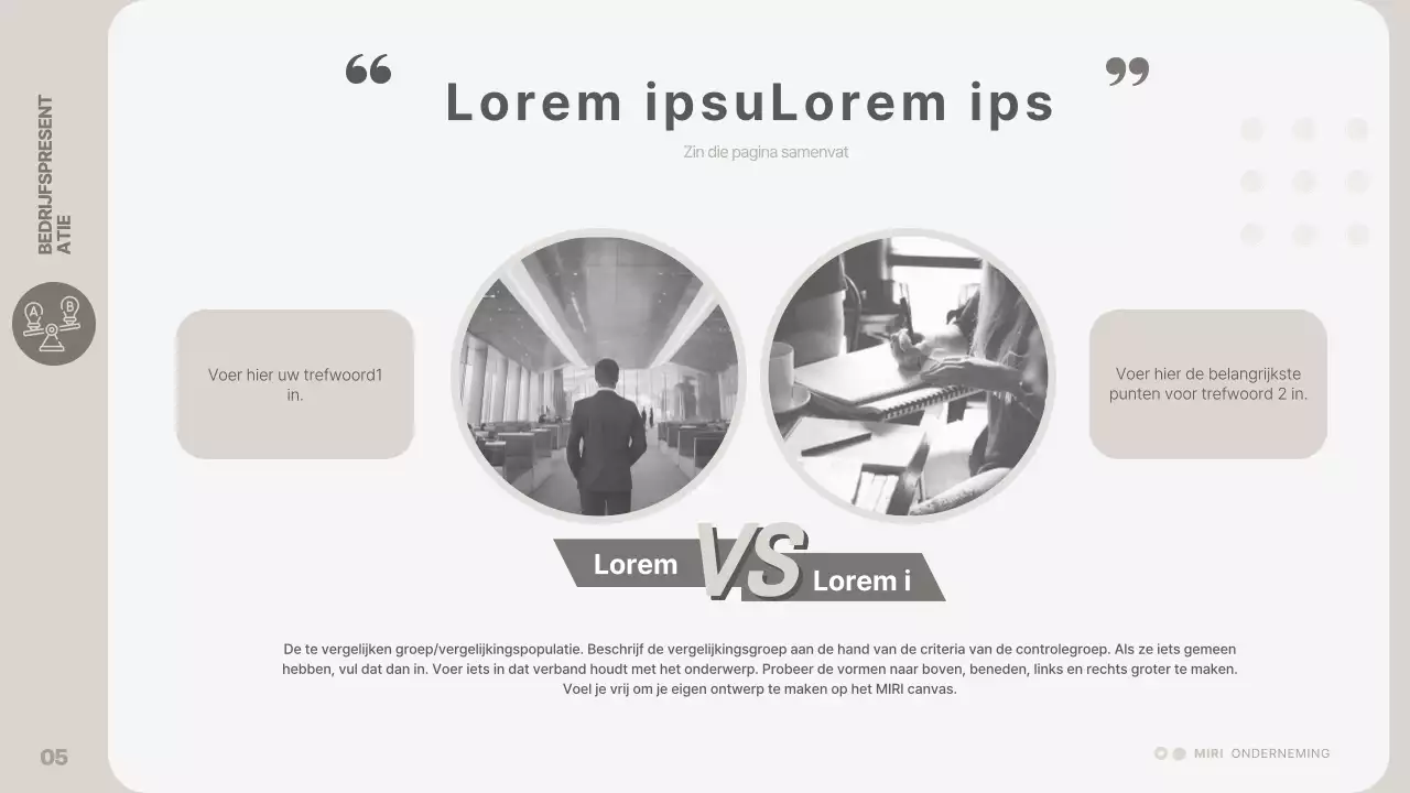 Een eenvoudige, beige bedrijfspresentatie