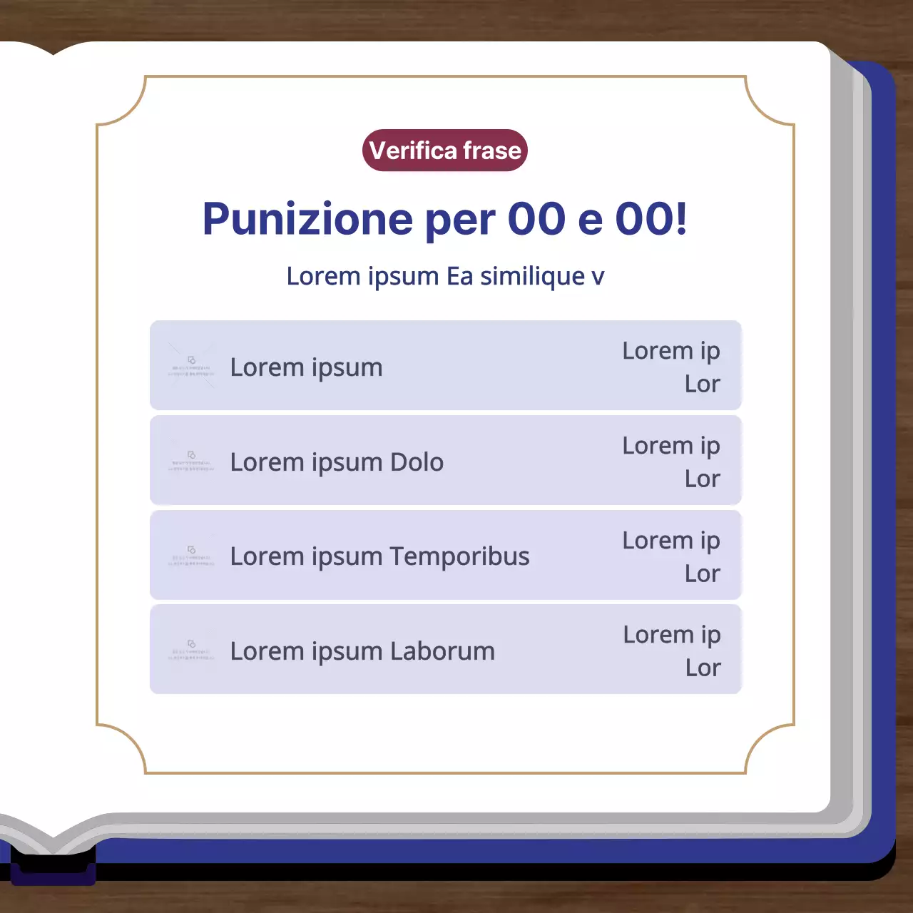 Una semplice promozione dello studio legale in blu navy e oro