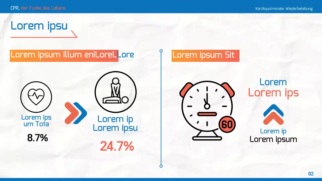 Einfache CPR-Schulungsmaterialien in Blau