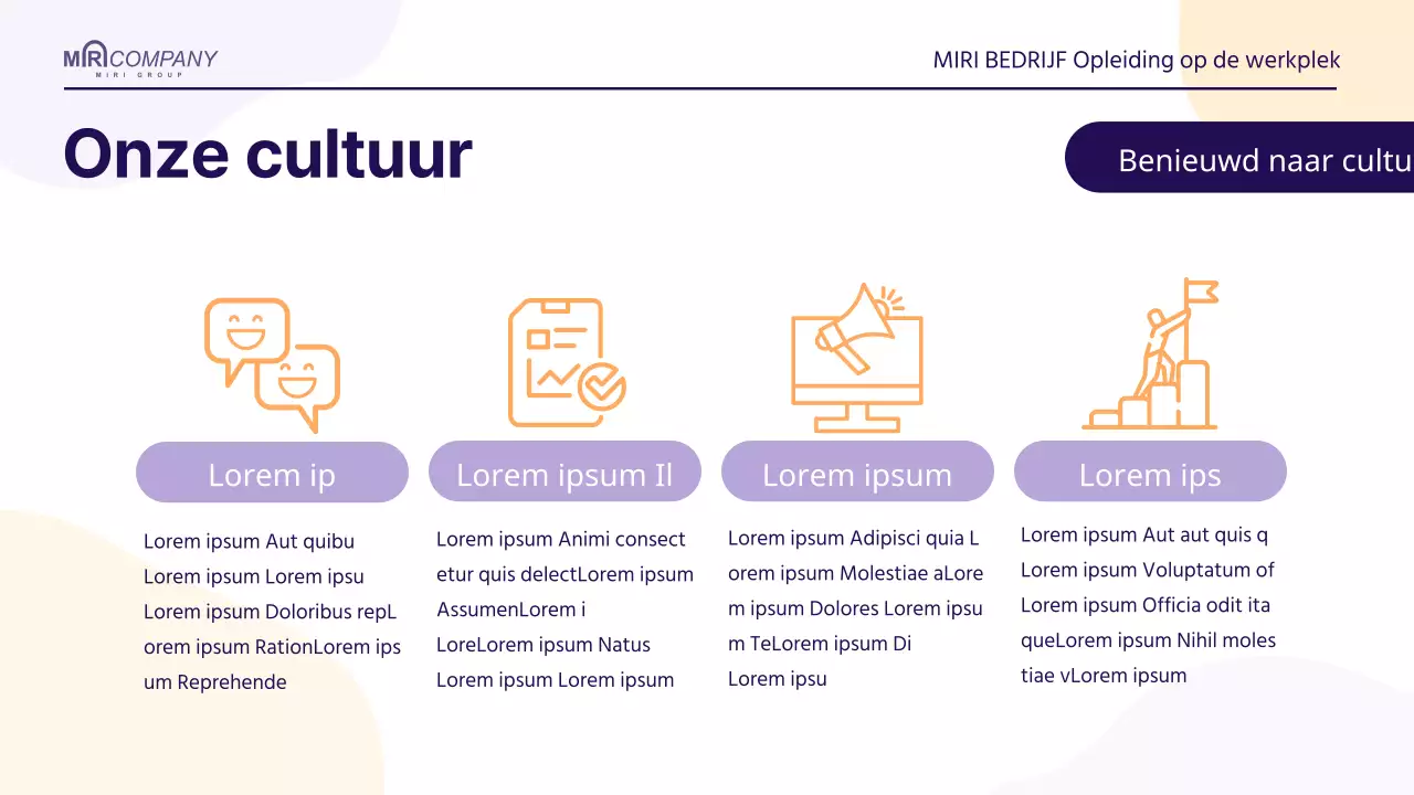 Een eenvoudige HR-trainingsgids in mauve en oranje