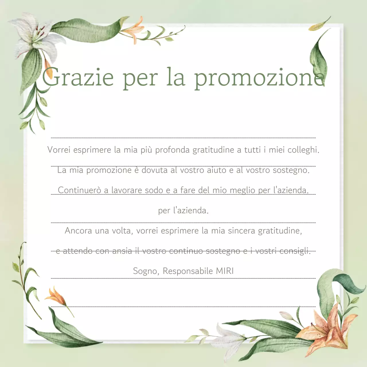 Un simpatico messaggio di ringraziamento con sfondo rosa