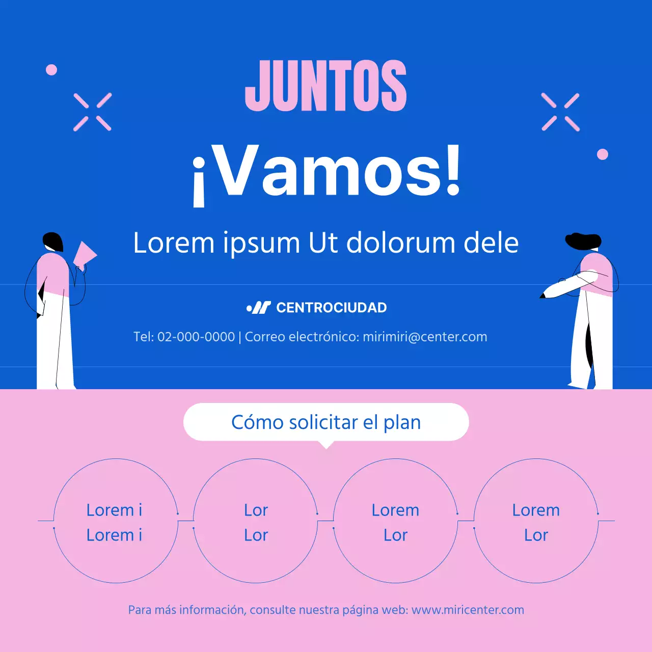 Promover el moderno programa azul y rosa Salto Profesional Femenino