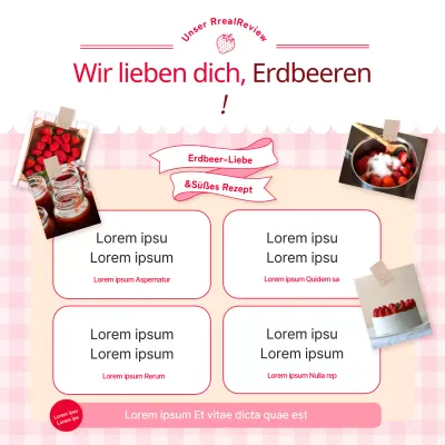 Förderung von roten und rosa Erdbeeren