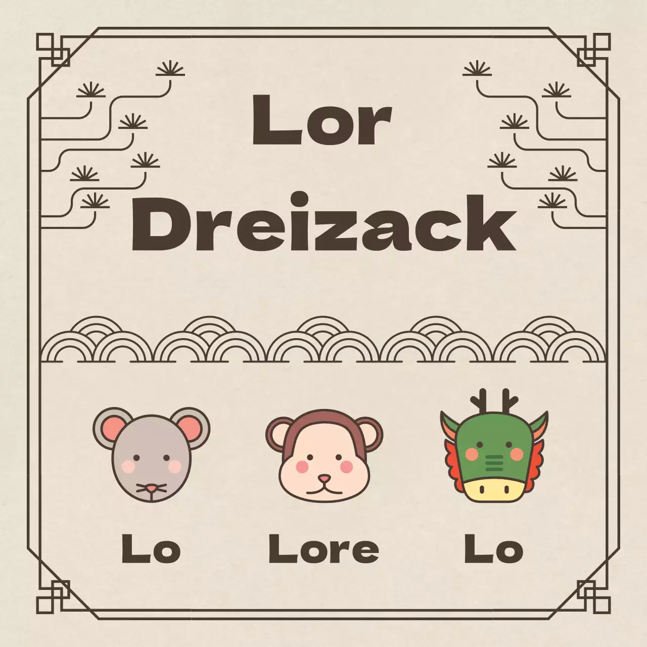 Traditionelle Horoskopinformationen in Braun und Beige