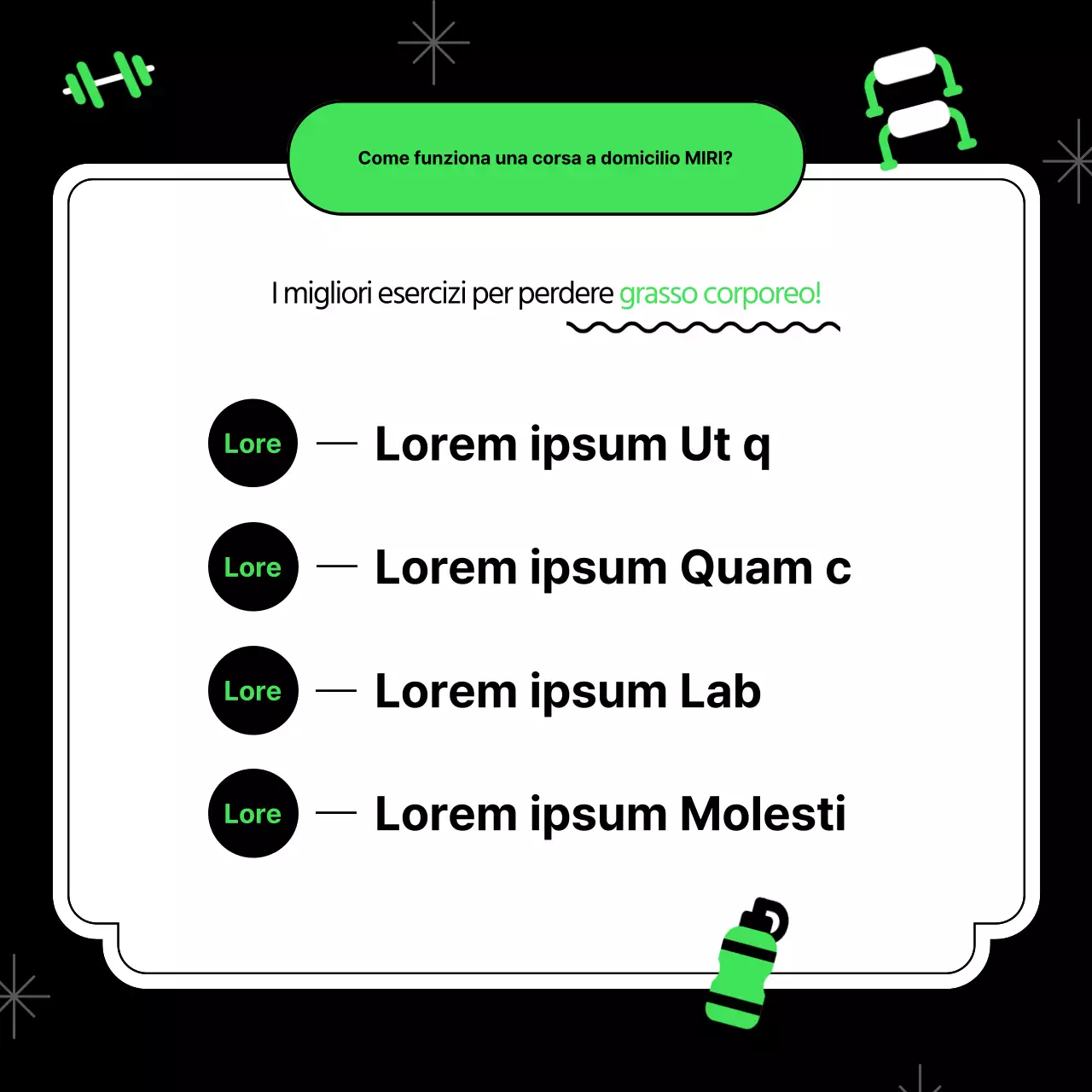 Reclutate sostenitori per un allenamento casalingo kitsch in neon e nero