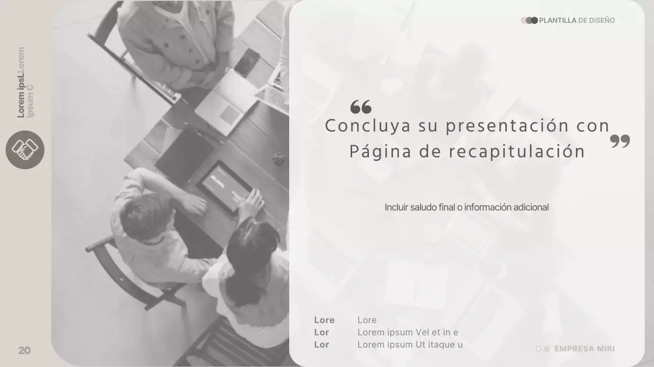 Una presentación de empresa sencilla y de color beige