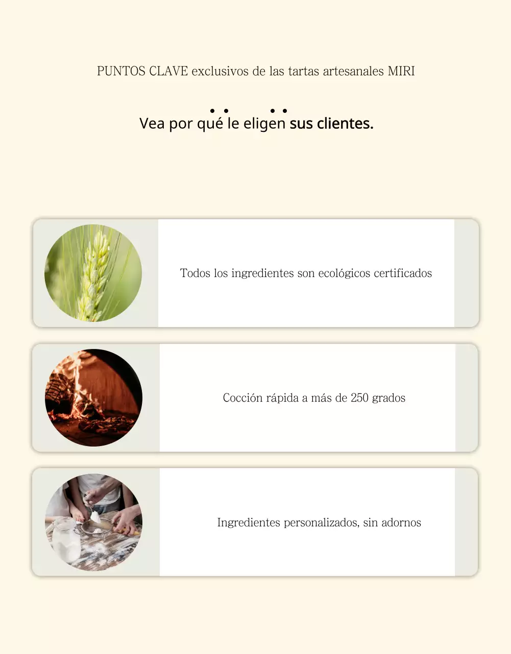 Anuncio de venta de una sencilla tarta beige y marfil