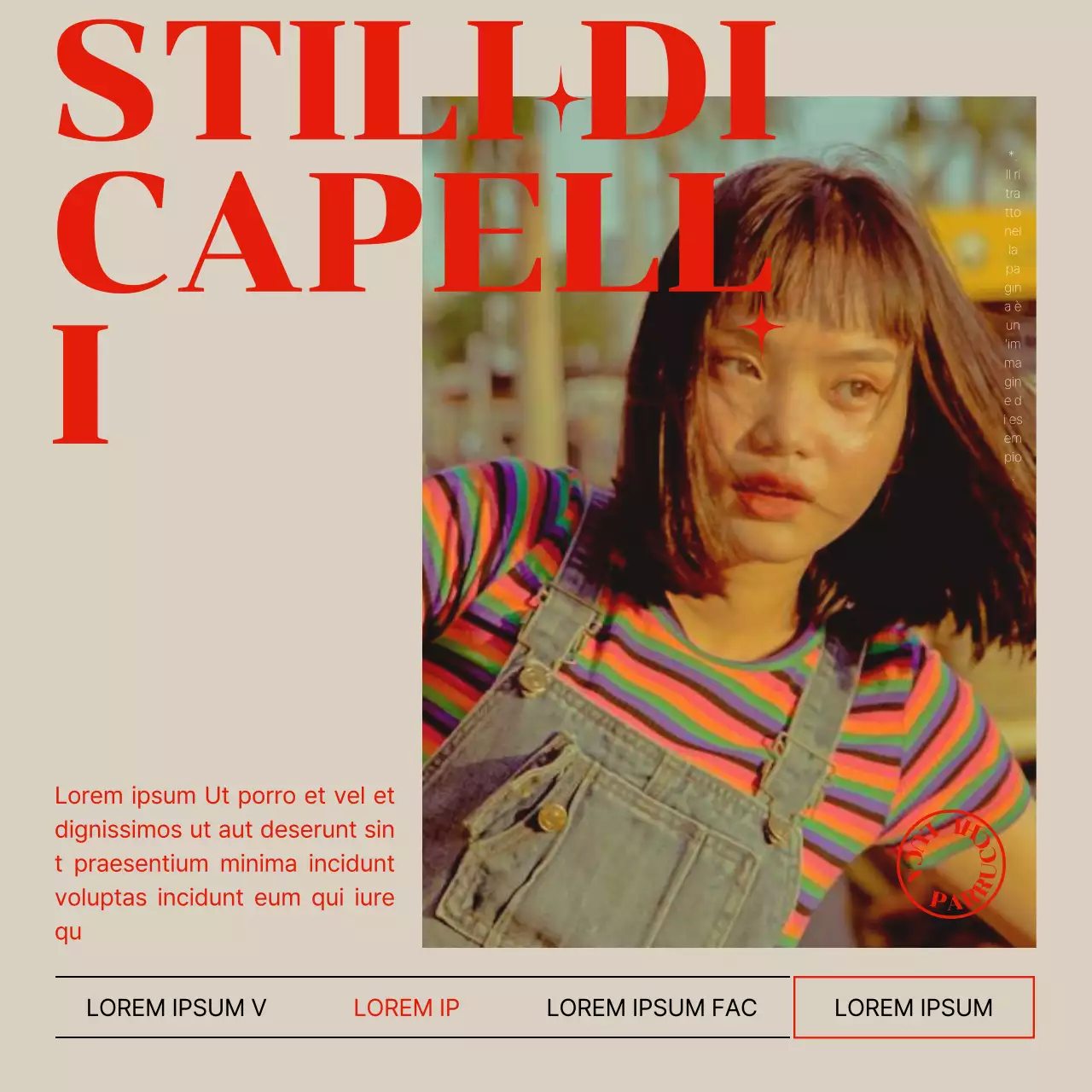 Promuovere consigli per acconciature moderne in beige e rosso