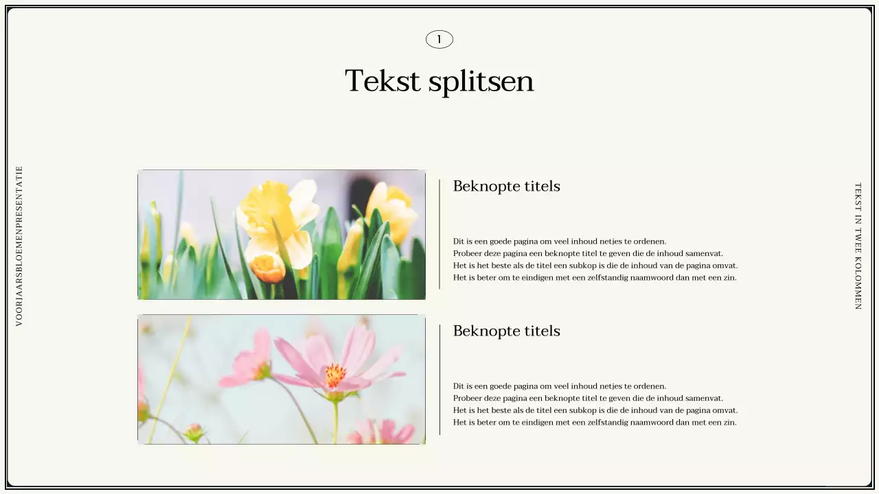 Vintage lentebloemen in ivoorkleurig ontwerpvoorstel