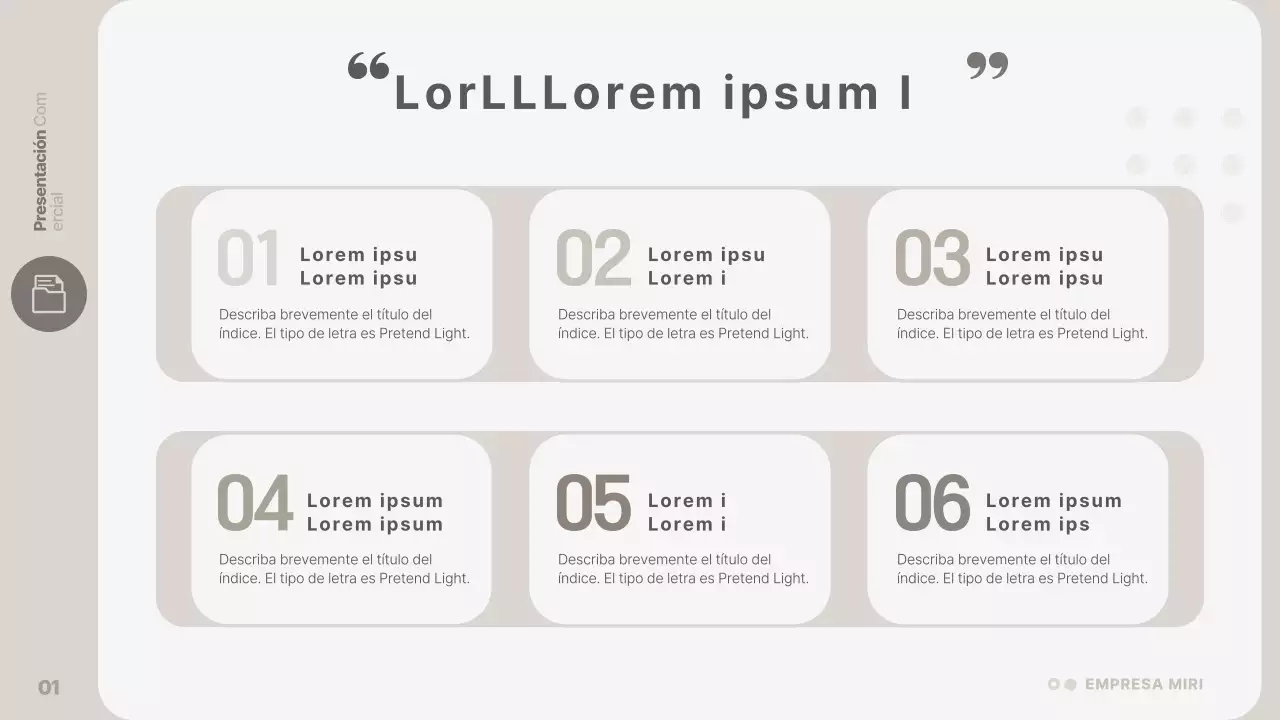 Una presentación de empresa sencilla y de color beige