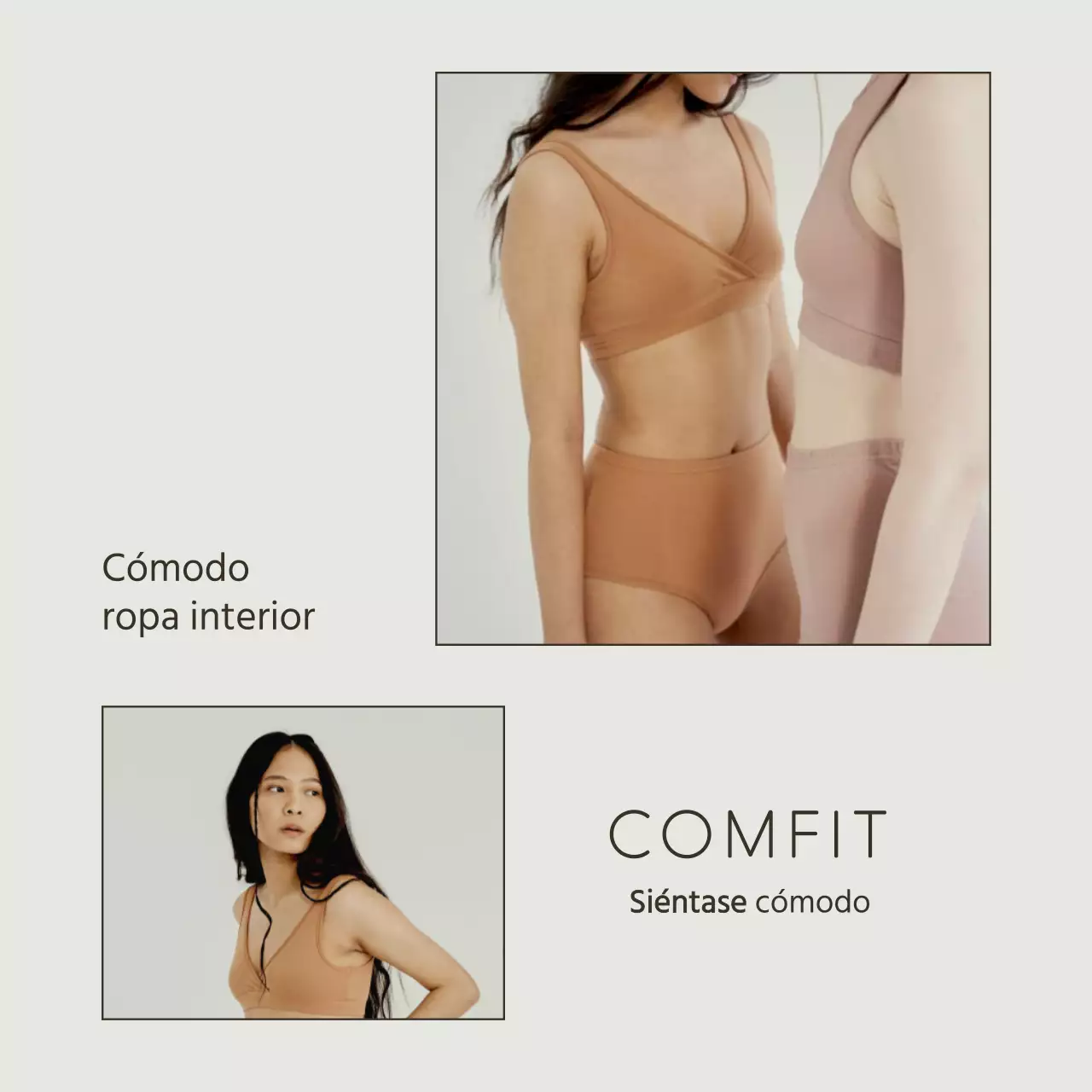 Anuncio de ropa interior simple en blanco y chartreuse