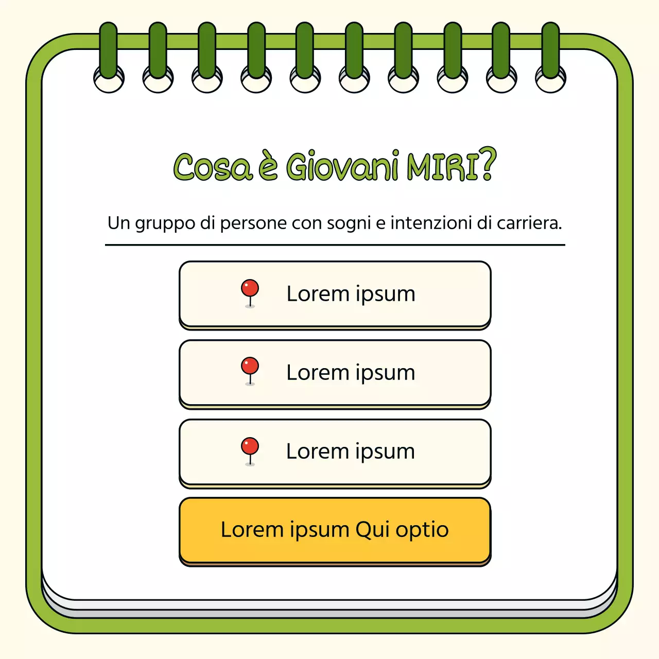Un semplice campo di reclutamento giallo e verde