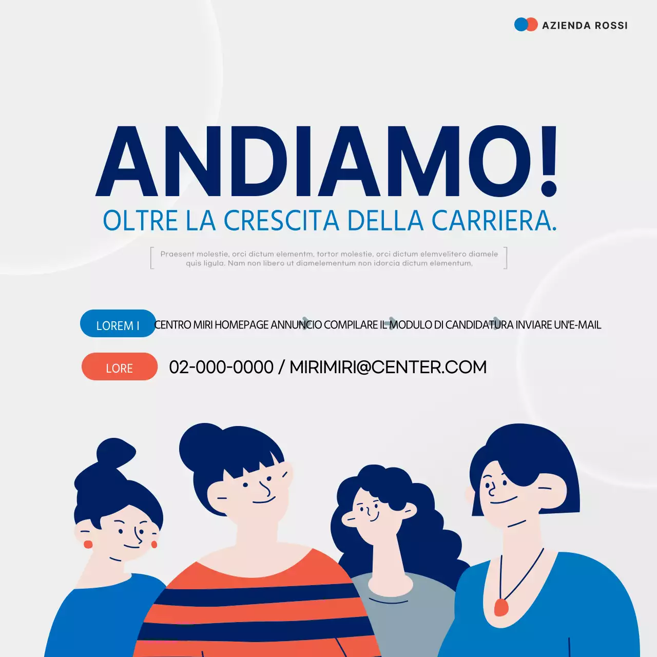 Informazioni sul programma di sostegno all'occupazione femminile Red and Blue Simple Career
