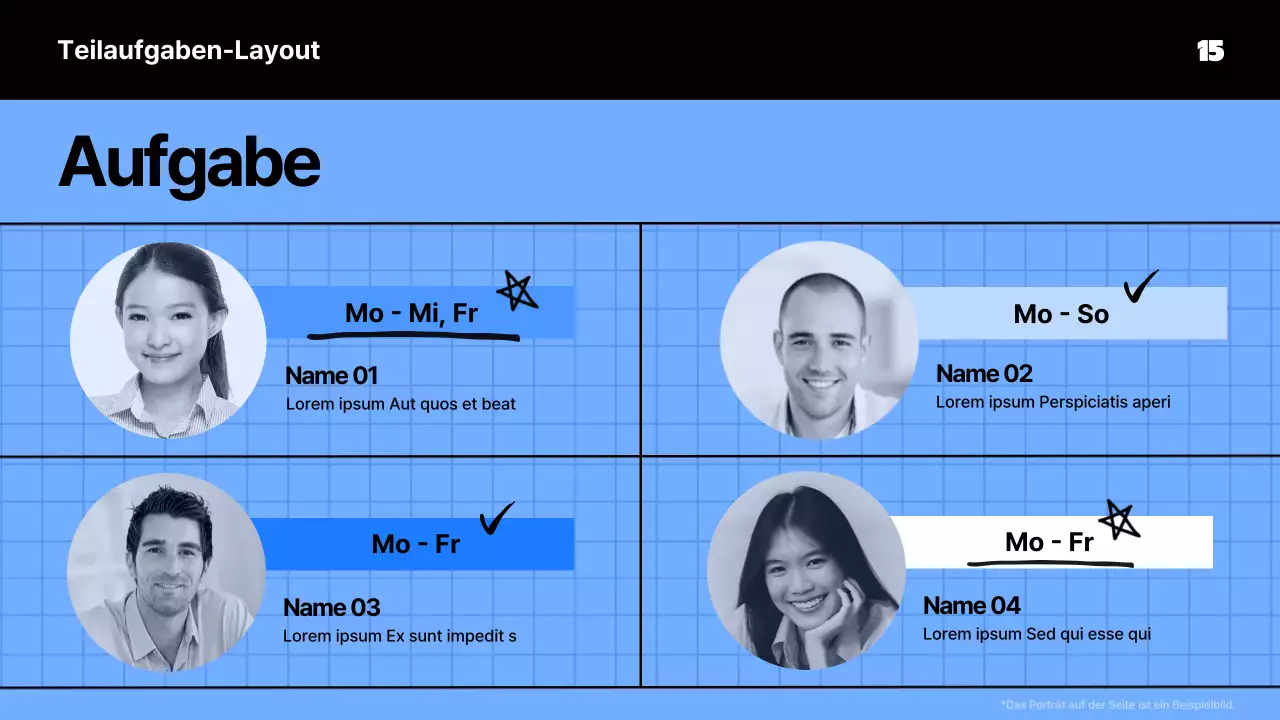 Kitschige Sitzungsunterlagen in Blau