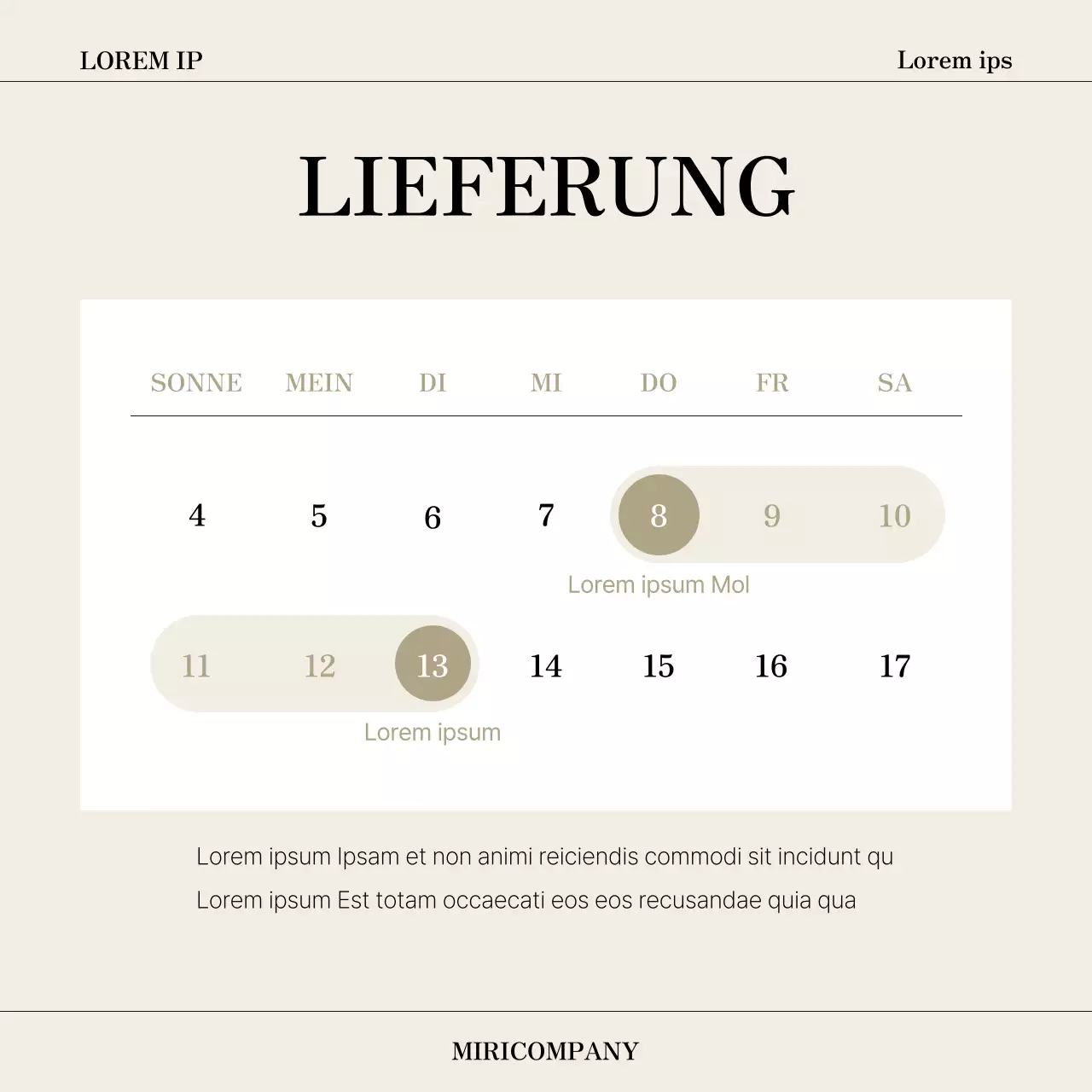 Ein einfacher Markenslip in Beige