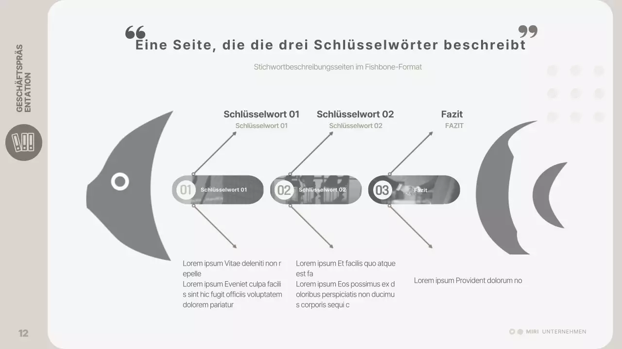 Eine einfache, beigefarbene Geschäftspräsentation