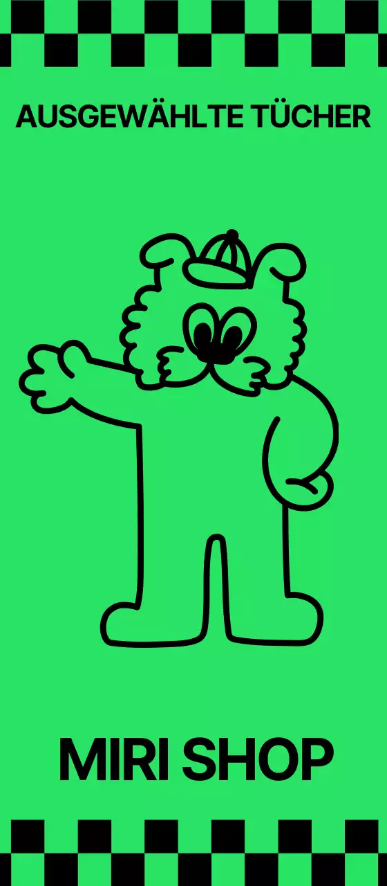 Ein Bekleidungsgeschäft mit Schachbrettmuster und Pop-Figuren