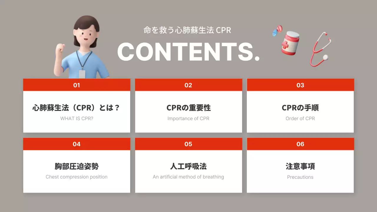 赤 シンプル 医療 資料 プレゼンテーション